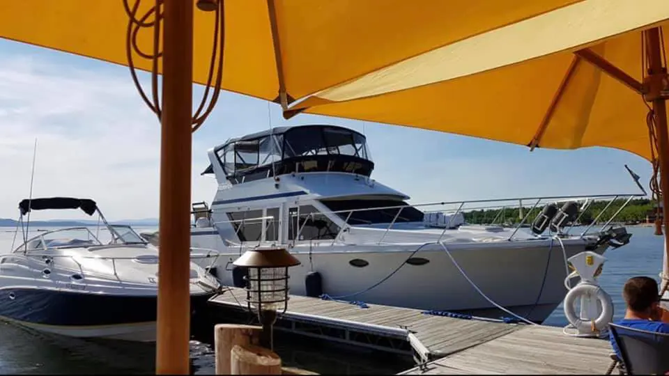 Boats docked at Splash on the waterfront